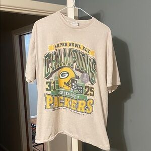 Green Bay Packers Super Bowl XLV Champions Beige T-Shirt